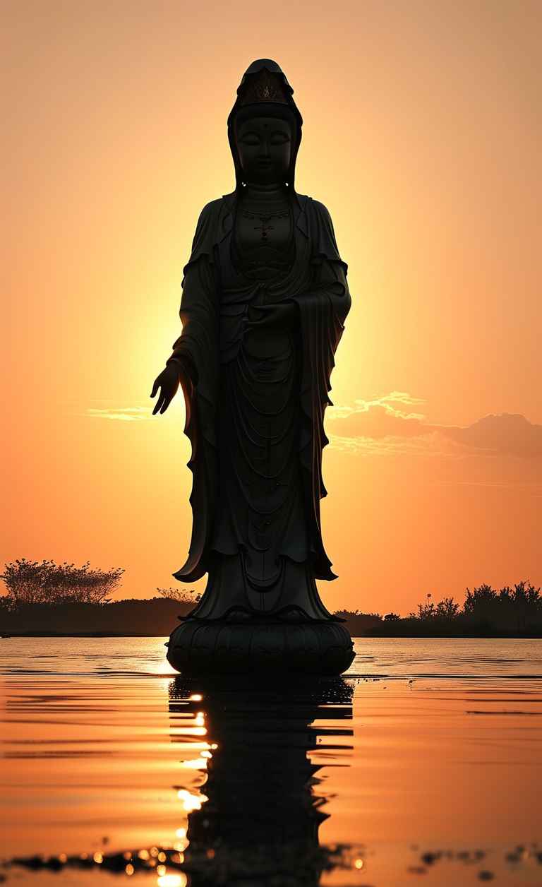 夕阳黄昏下的观音庄严 17