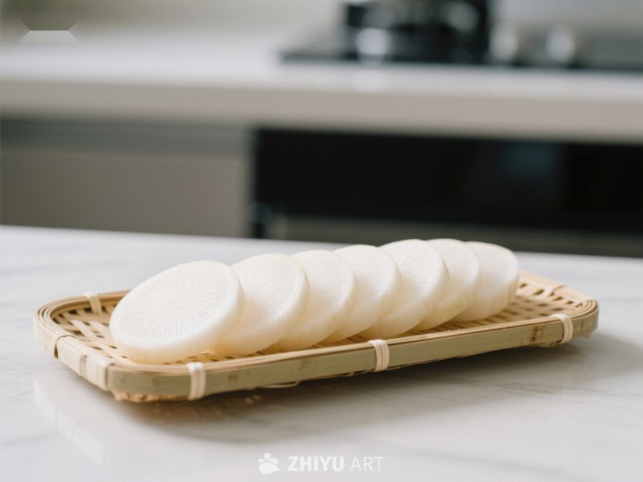 竹篮中的白色圆形食品 609