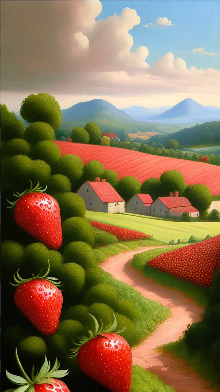 一个美丽的风景大过大草莓画1