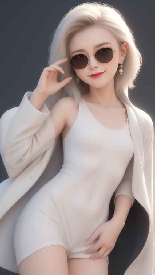 酷酷的白色衣服人像
