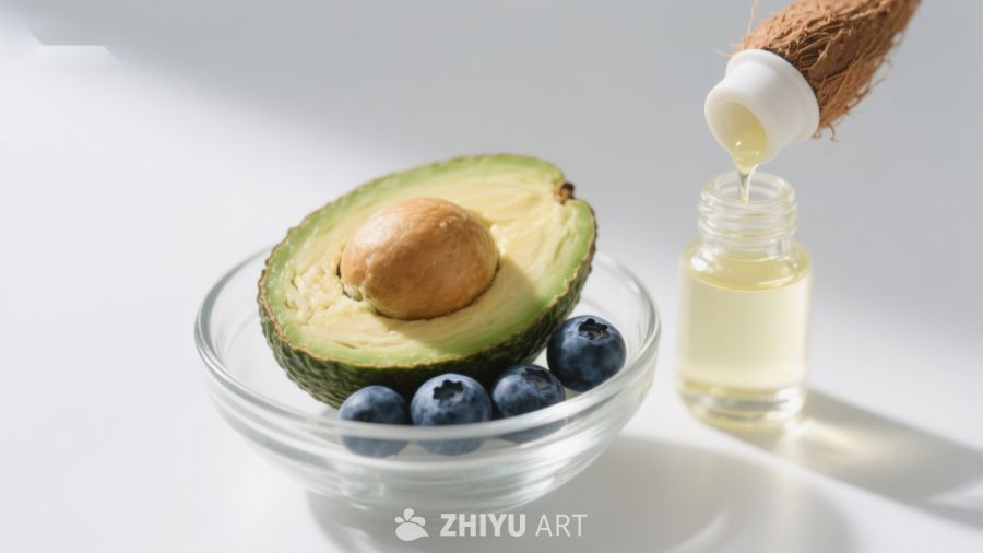 牛油果蓝莓与椰子油的健康组合