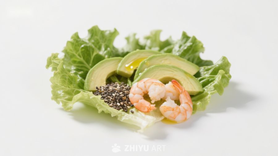 虾仁牛油果生菜沙拉