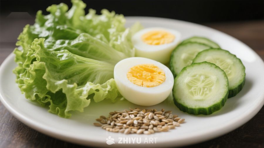 沙拉食材组合特写