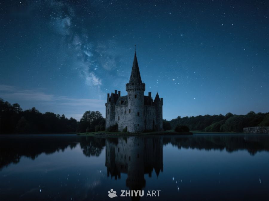 夜空下的城堡倒影 268