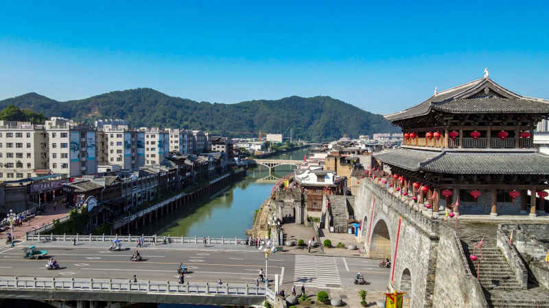 福建汀州古城航拍图 