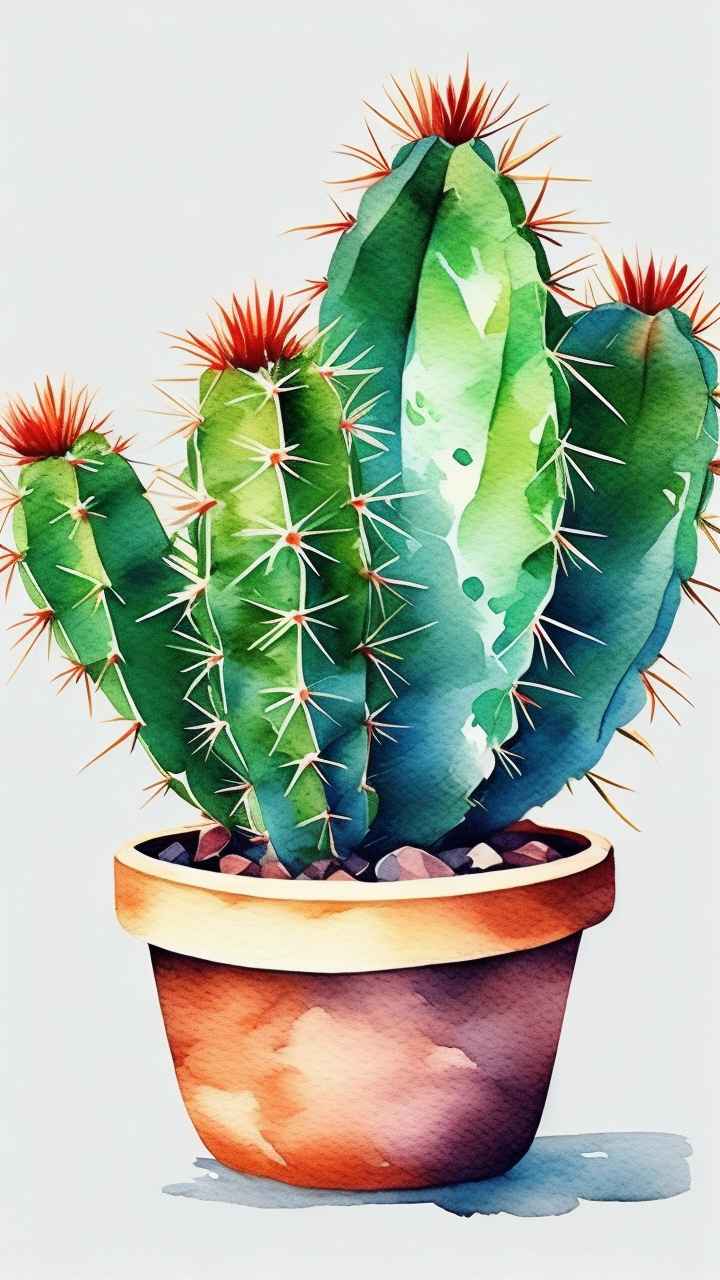 仙人掌自然植物插画 17