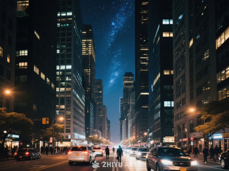 城市夜景与星空的交汇 8