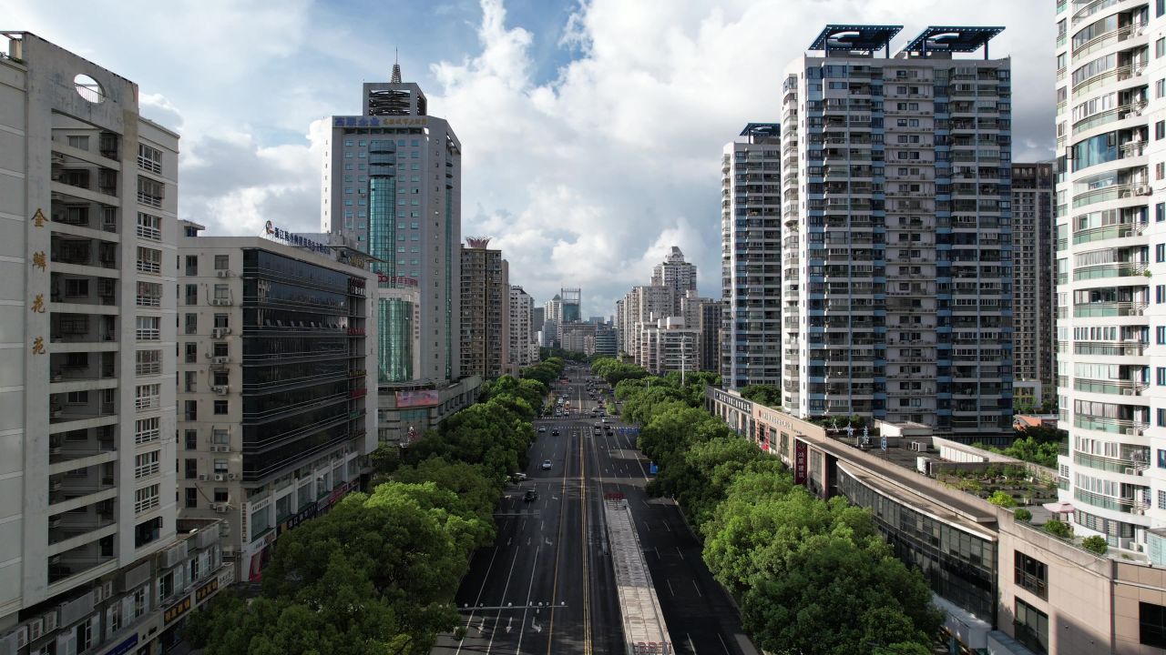 浙江温州城市风光地标建筑航拍 