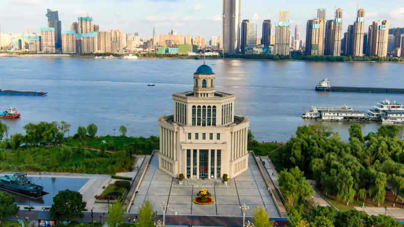 湖北武汉城市风光航拍摄影图