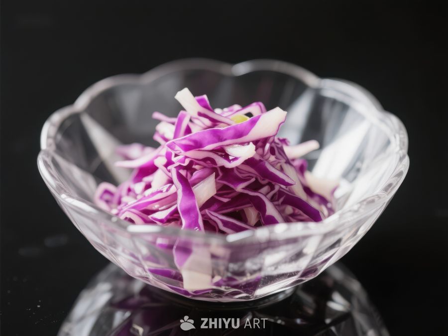 透明碗中的紫甘蓝丝 1490