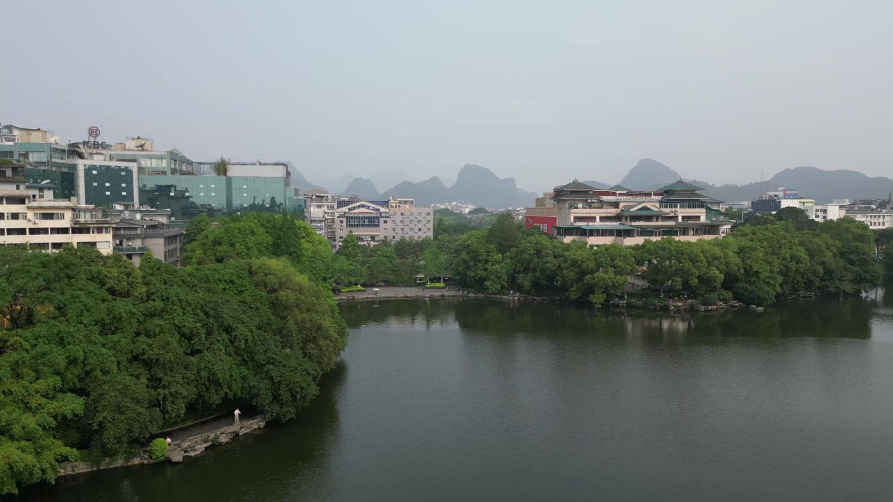 广西桂林山水风光航拍 