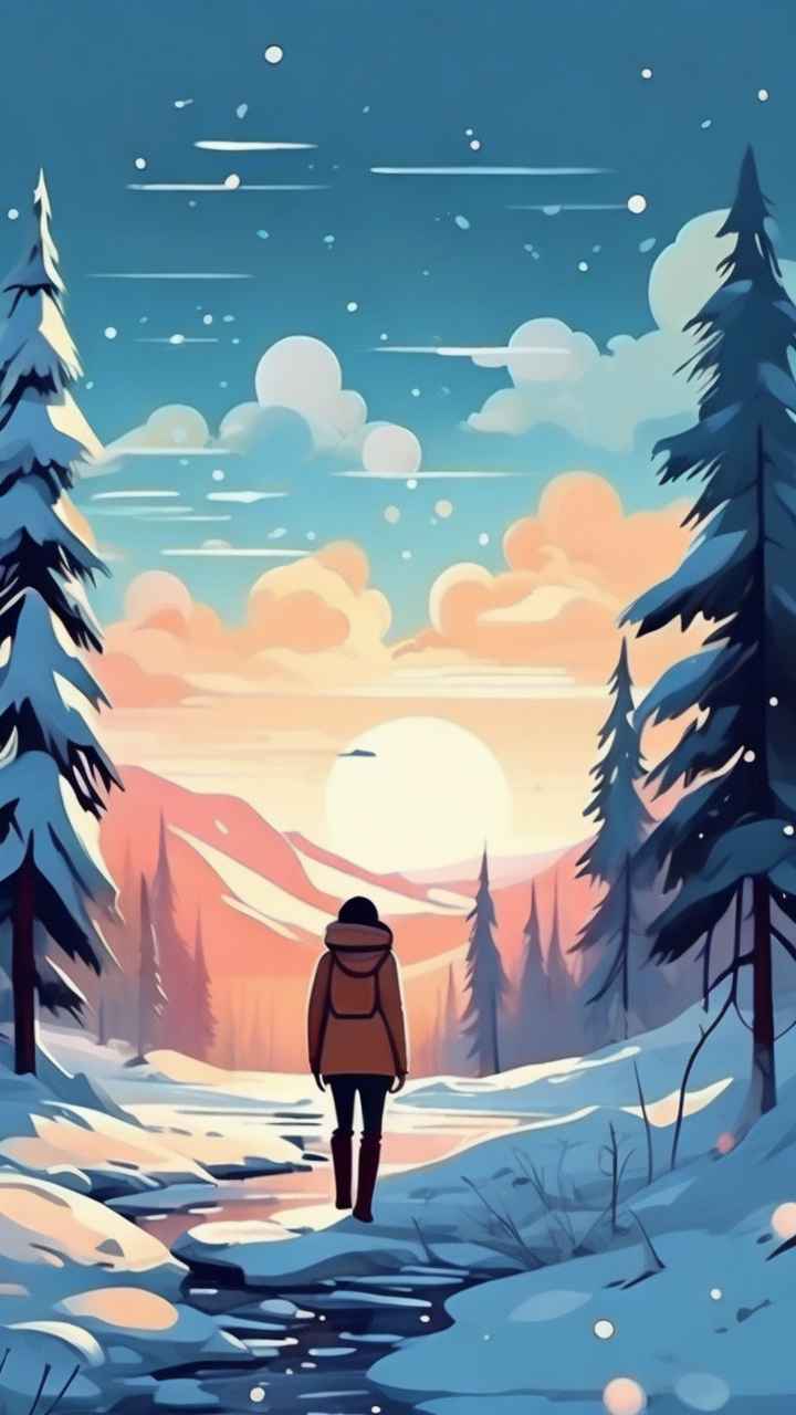 插画冬季背景图 30