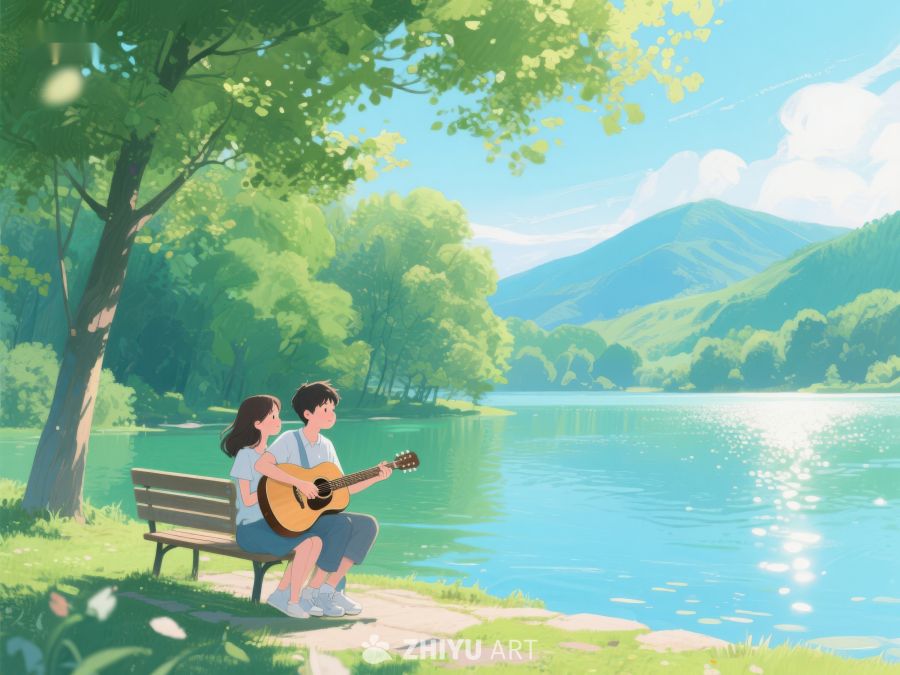 湖畔弹吉他的情侣 272