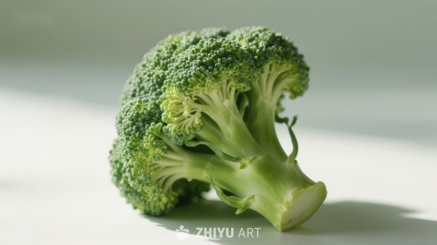 新鲜绿色西兰花特写