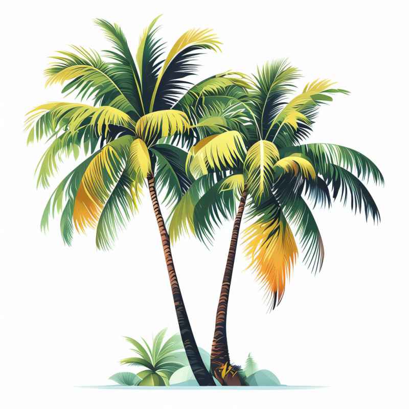 手绘简约椰子树元素插画 15