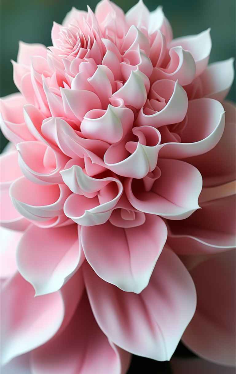 一朵粉色艺术花，花瓣层层叠叠 3