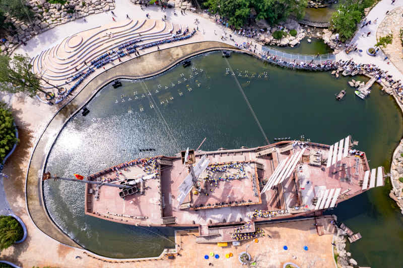 河南开封城市风光地标建筑旅游景区航拍图 