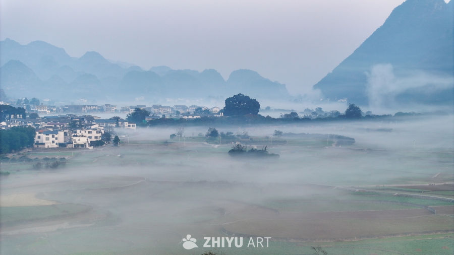 水墨画般的乡村晨景 28