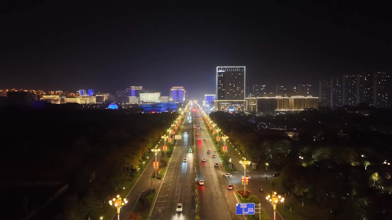 夜幕下的都市繁华