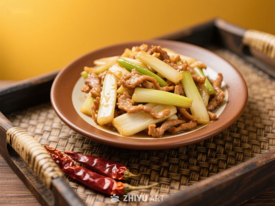 炒肉丝配竹笋，中式美食 66