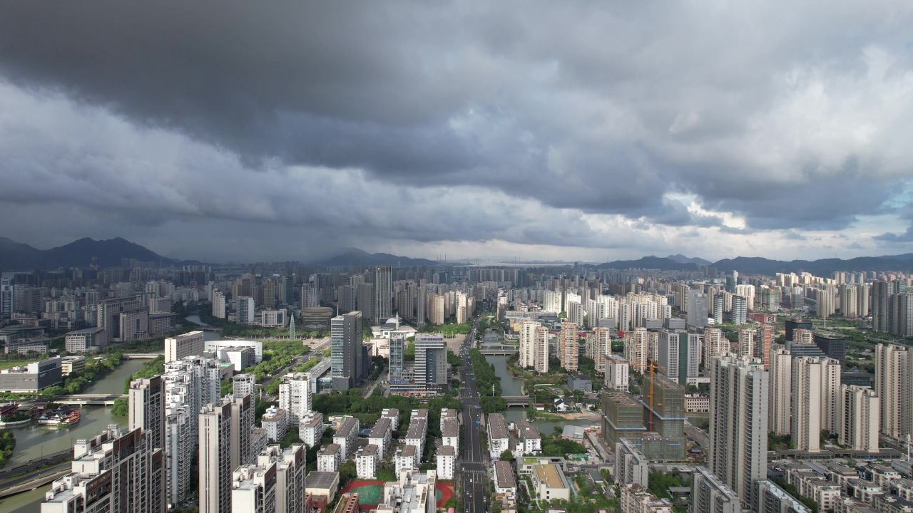 浙江温州城市风光地标建筑航拍 