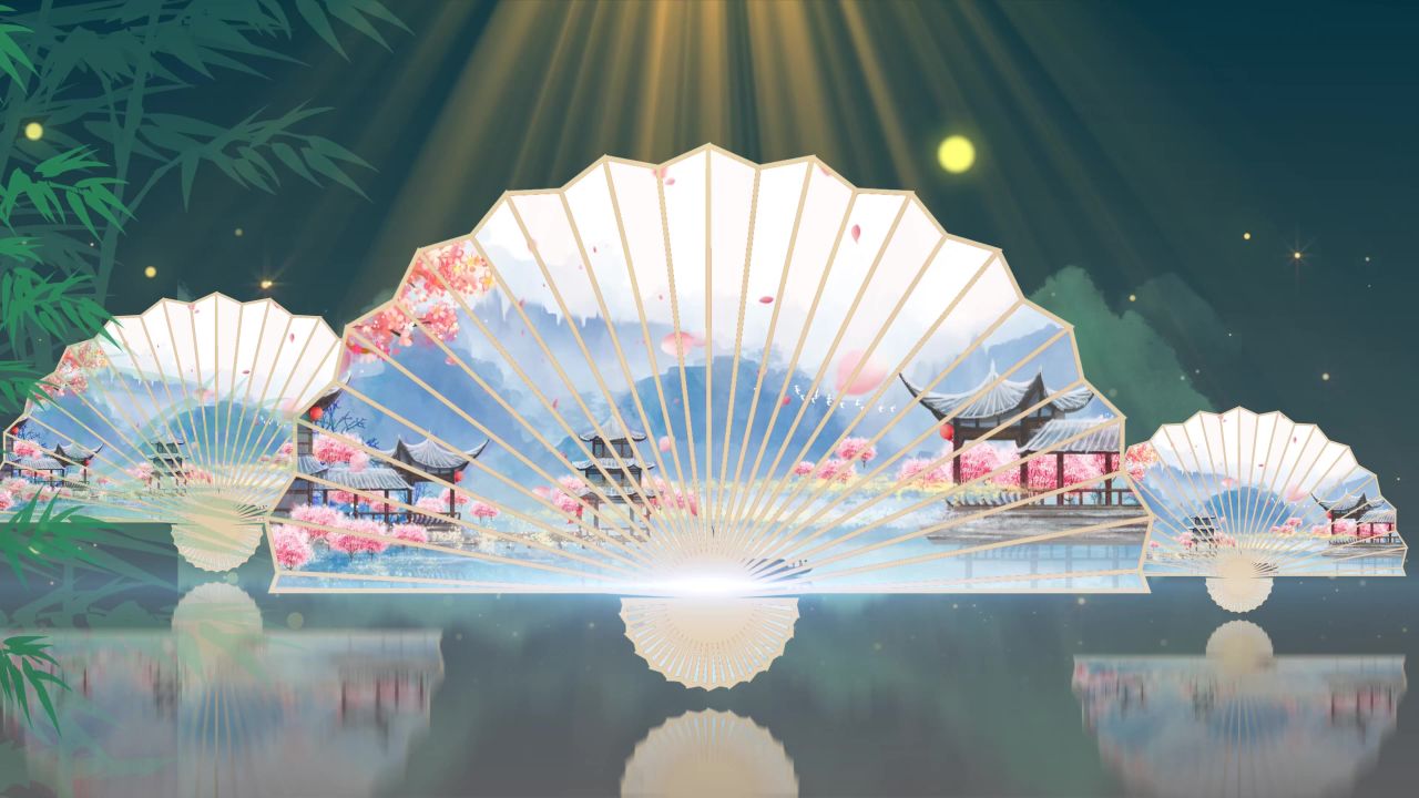中国风水墨梅花古风戏曲晚会LED视频素材 34