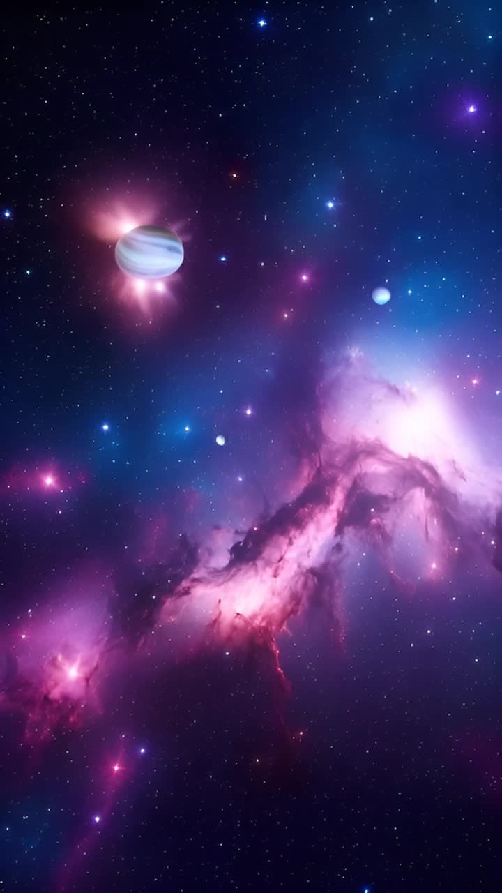 浩瀚星空，璀璨夺目。星空中散布着无数的星星，它们闪