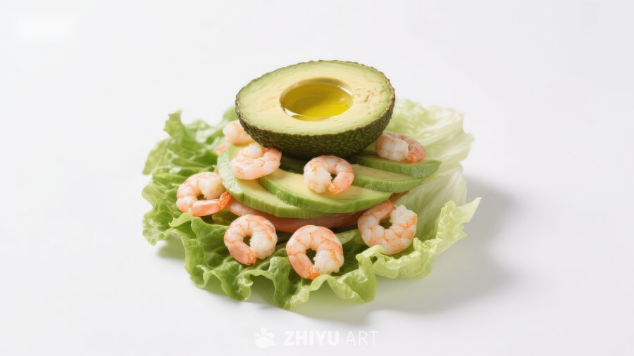 虾仁牛油果生菜沙拉
