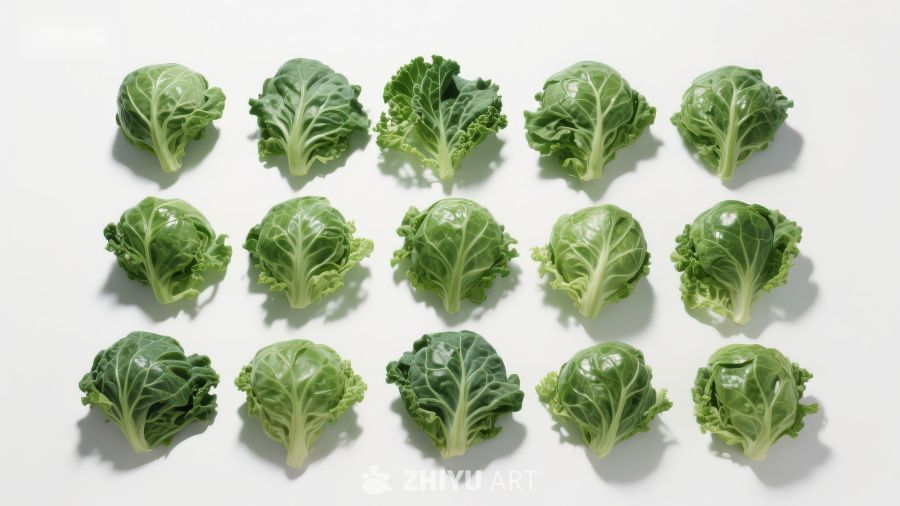 排列整齐的绿色叶菜