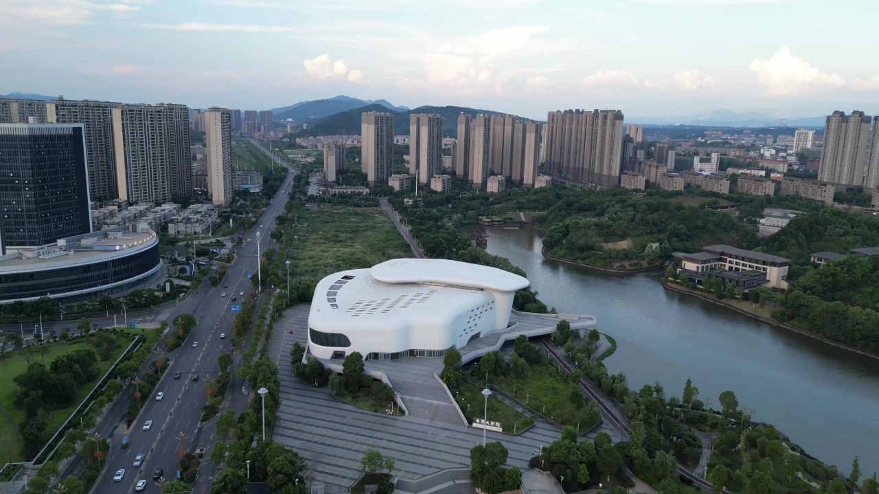 航拍江西萍乡安源大剧院