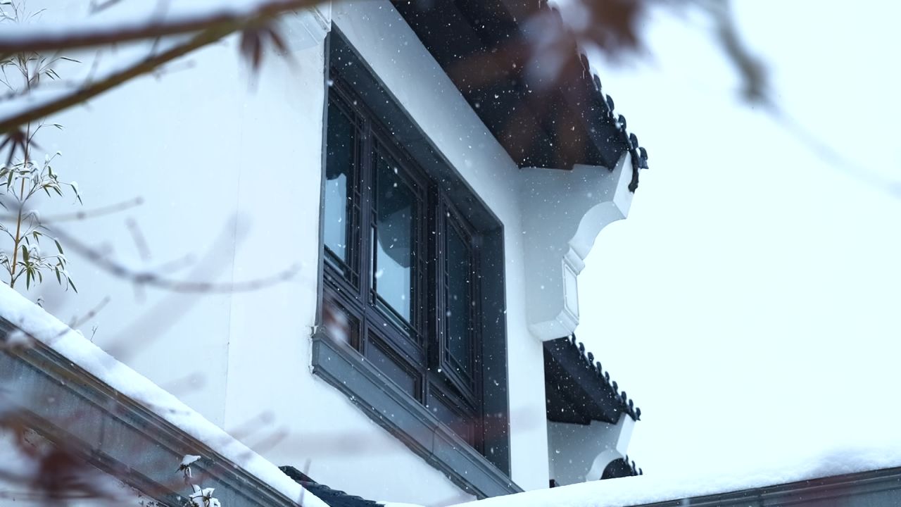 中式园林雪景 园林雪景 江南雪景 2