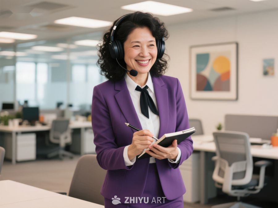 办公室中的女性客服人员 96