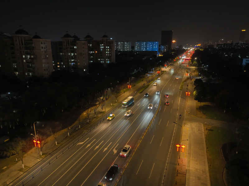 航拍昆山城镇道路风光新春氛围 73