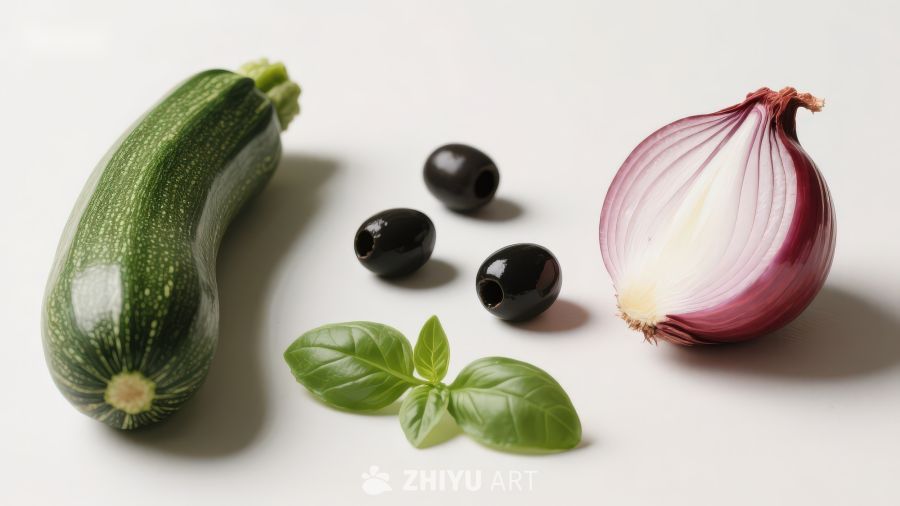 新鲜蔬菜与香草静物