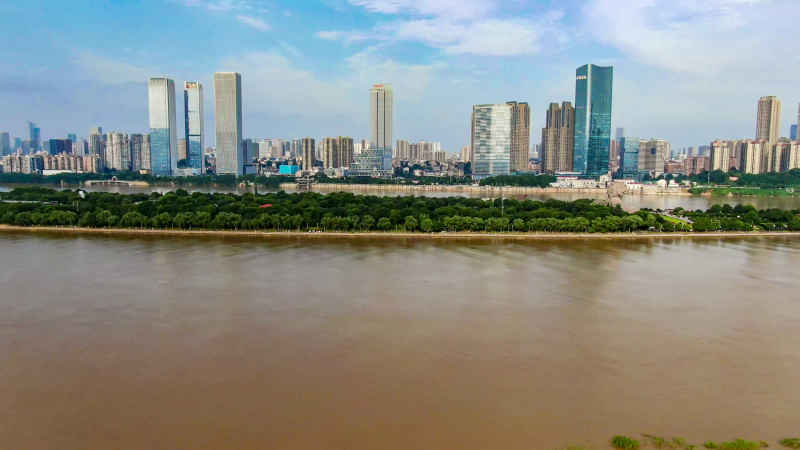 湖南长沙城市风光航拍图 