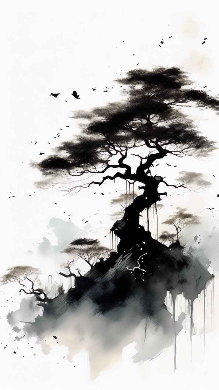 古风山水画唯美背景图 57