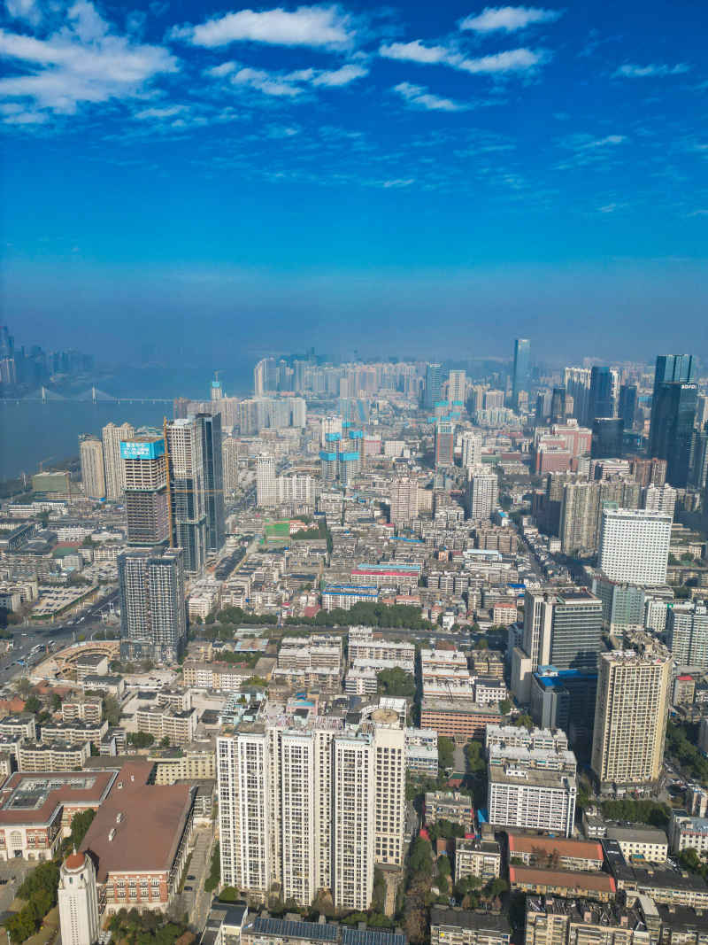 湖南长沙城市风光航拍摄影图 