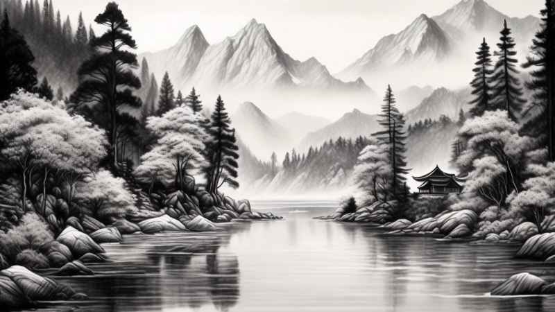 山水风景插画 34