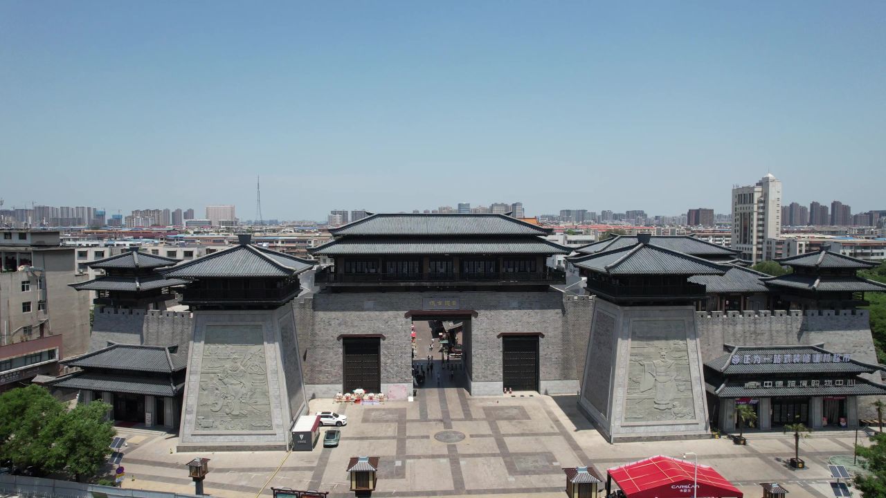 河南许昌城市风光地标建筑航拍 