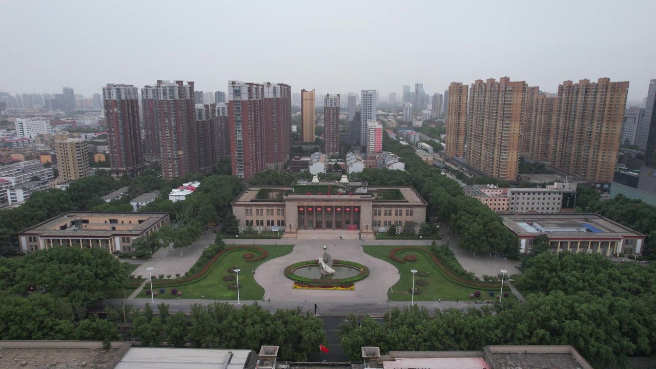 河北邯郸城市风光航拍 