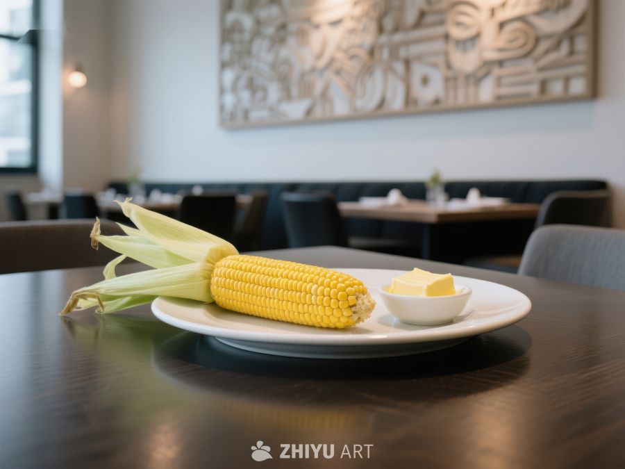 餐厅桌上摆放的玉米与黄油 21