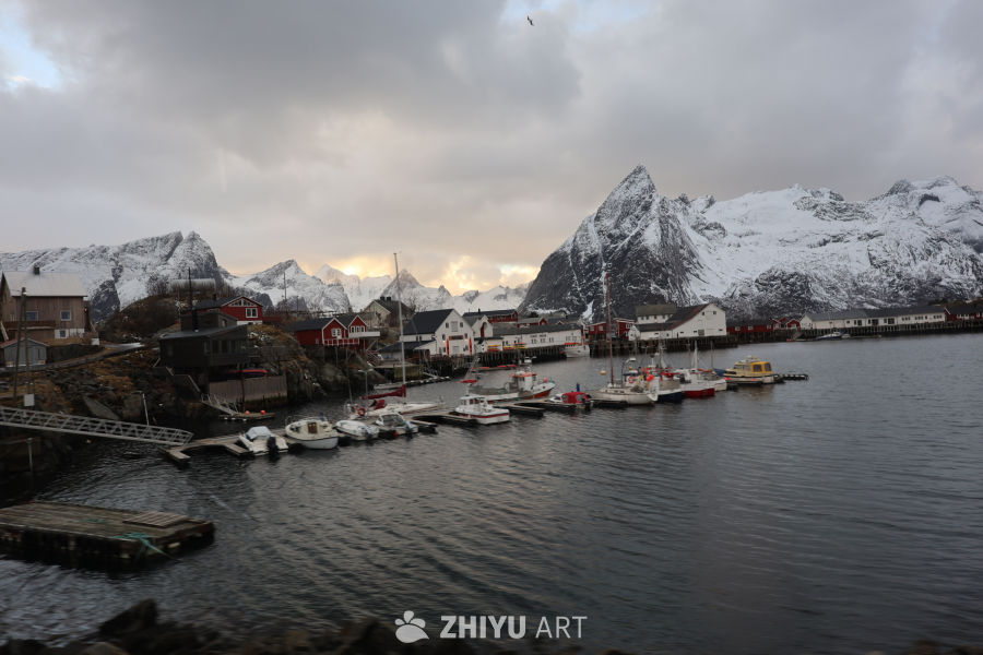 挪威渔村雪景