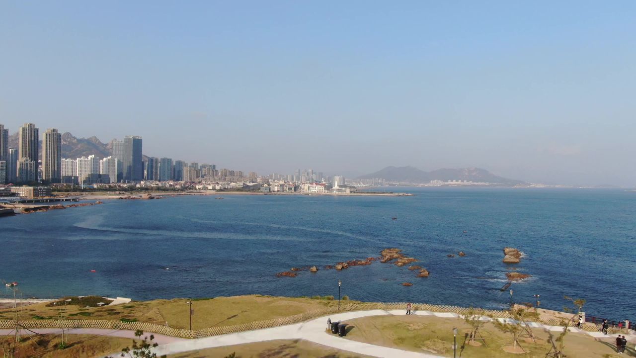 大海海洋青岛小麦岛航拍