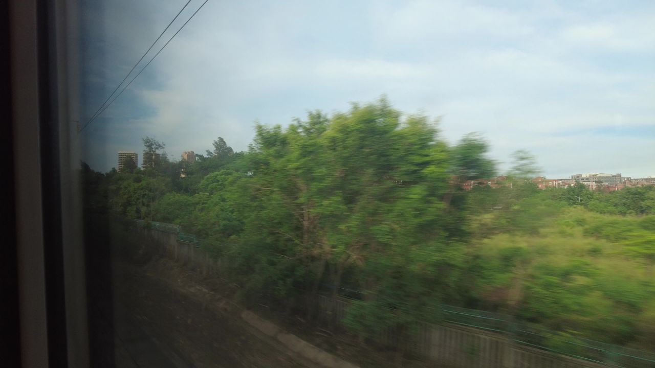 沿途火车窗外风景旅途风光实拍  