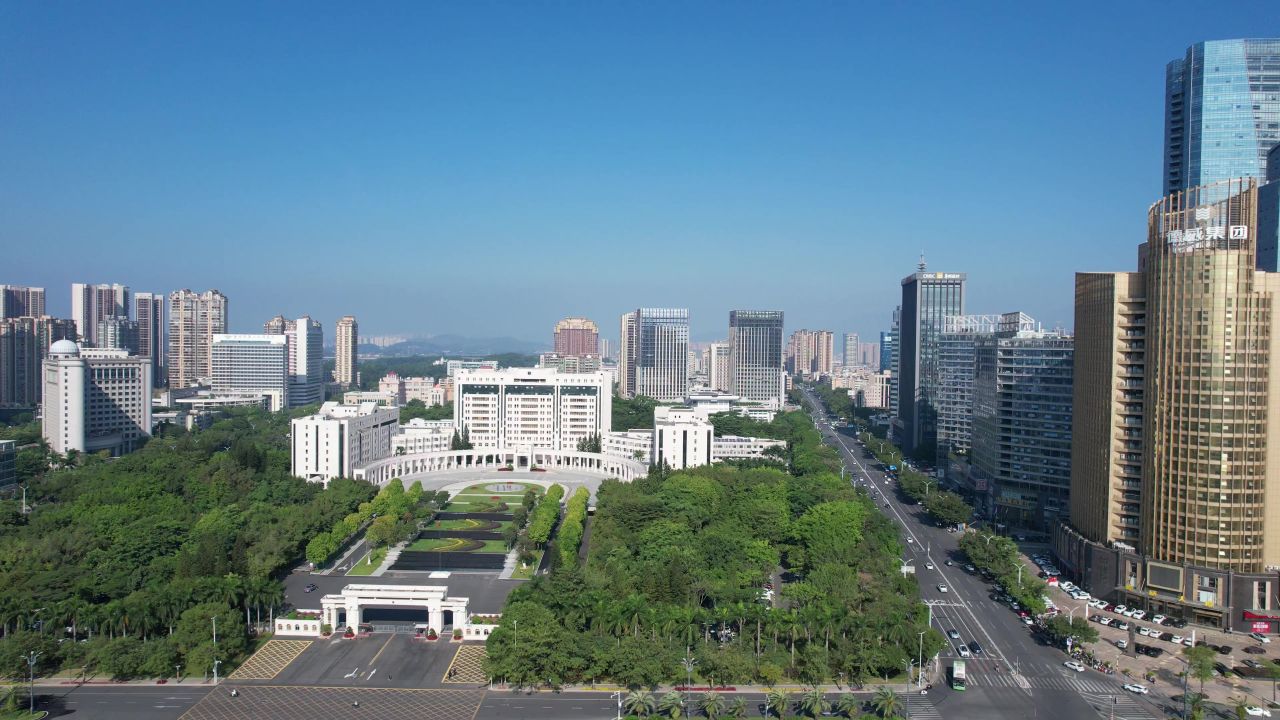 广东惠州城市风光航拍 
