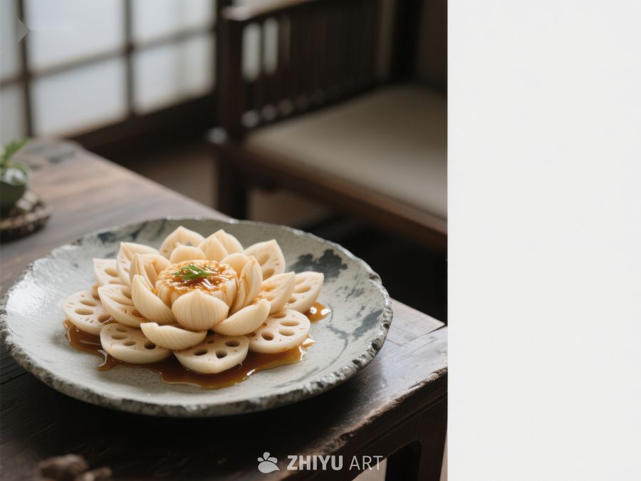 莲藕片精致摆盘，清新雅致 807