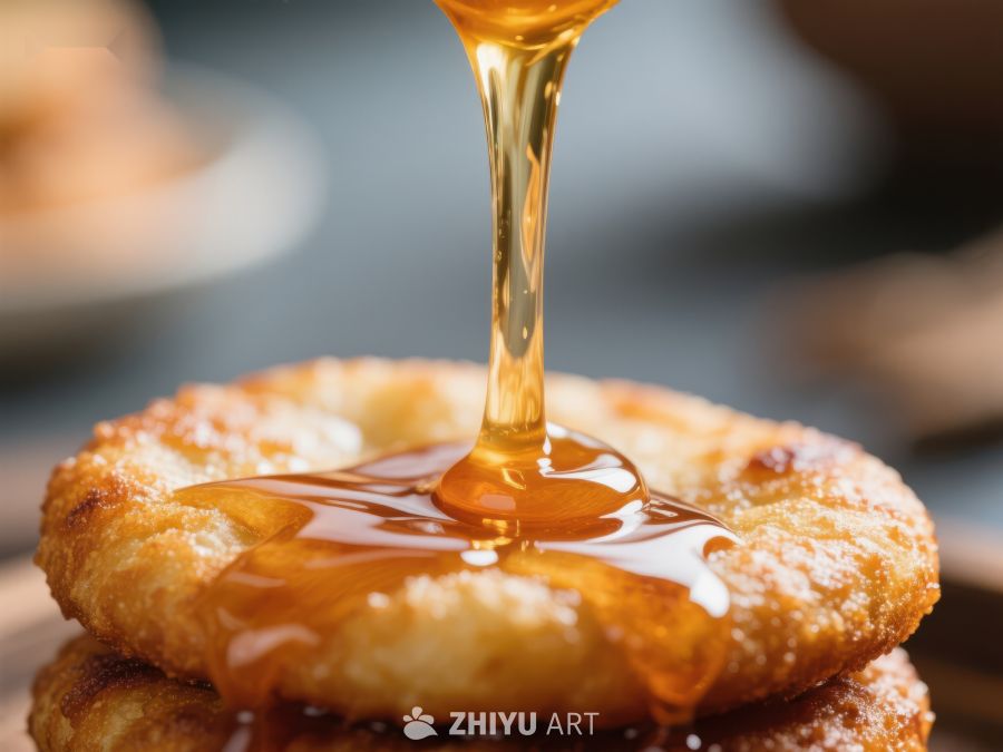 蜂蜜淋在煎饼上的特写 249