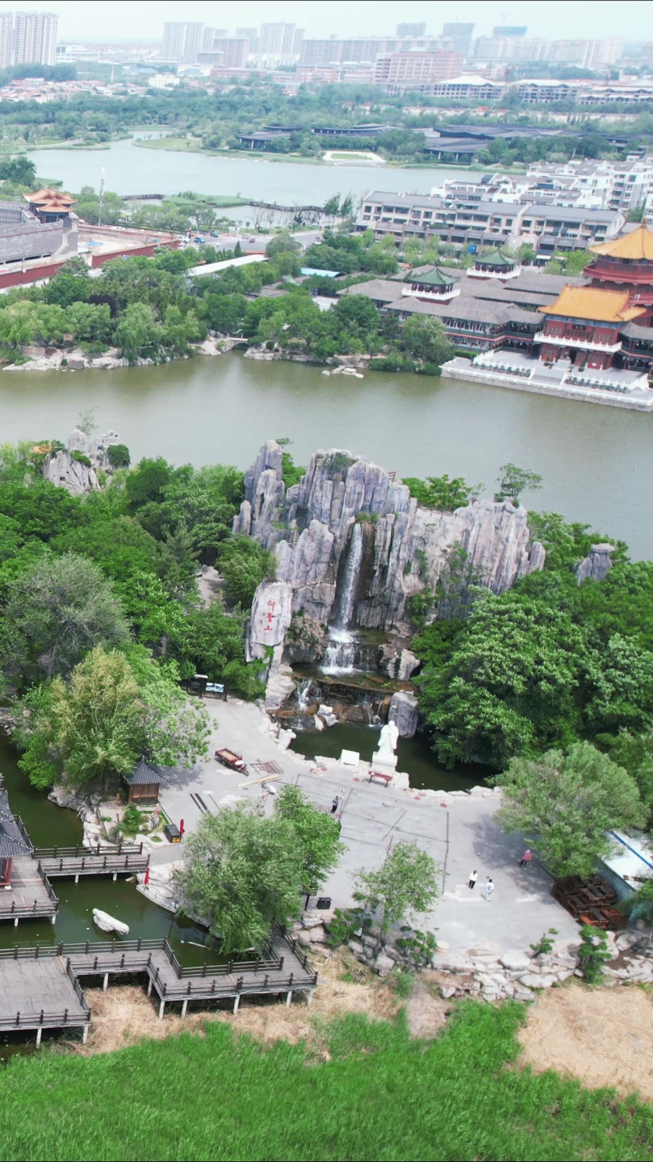 航拍开封城市风光旅游景区