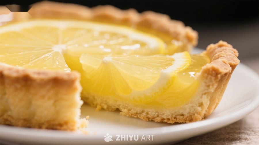 柠檬挞特写，清新美味
