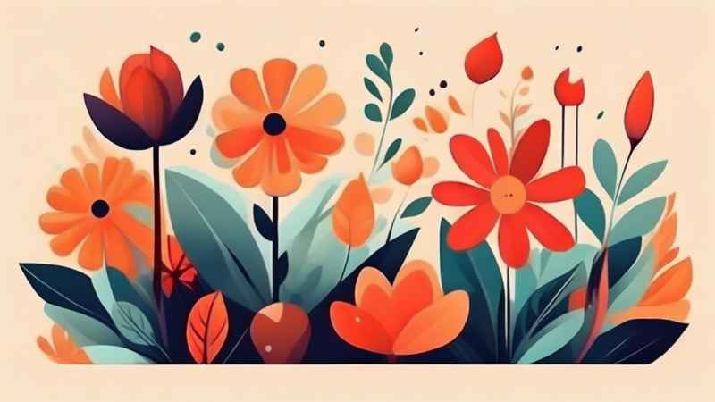 花朵植物插画背景 32